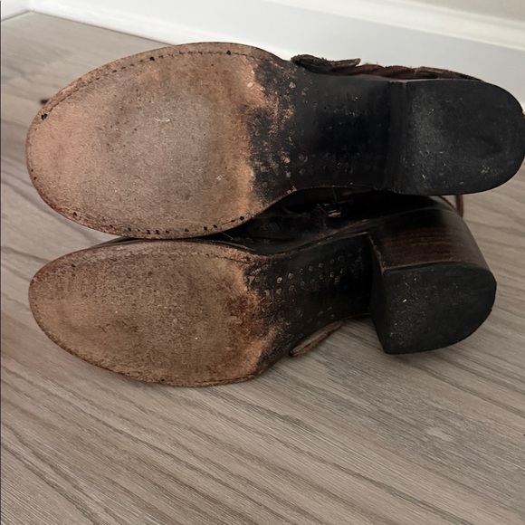 Frye Women's Distressed Brown Lace-Up Tall Boots - Picture 7 of 7